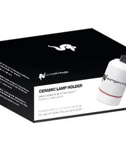White Python Ceramic Lamp Holder w. Silicone Cable